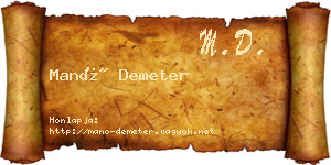 Manó Demeter névjegykártya